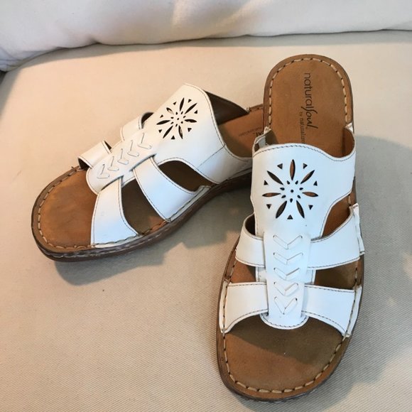 Natural Soul Shoes - Natural Soul White Slides